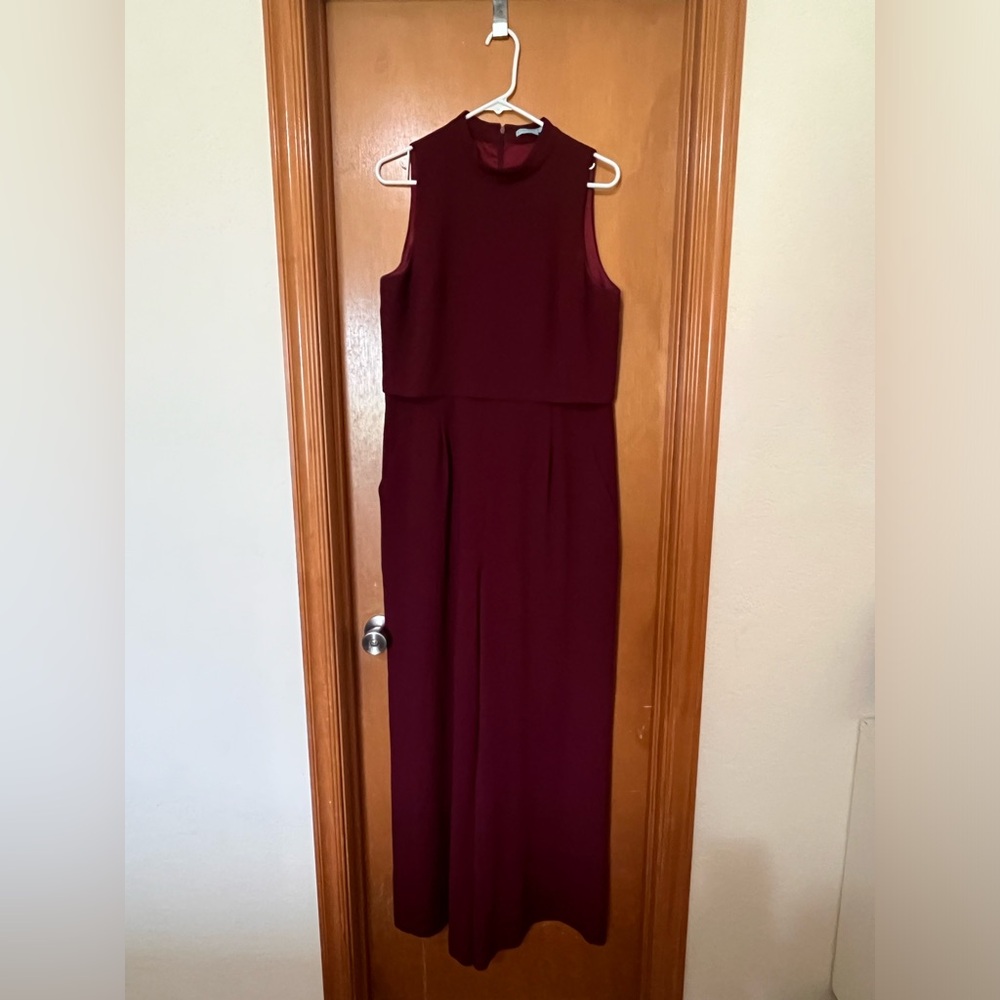 Antonio Melani Women's Maroon Sleeveless Jumpsuit Size 12